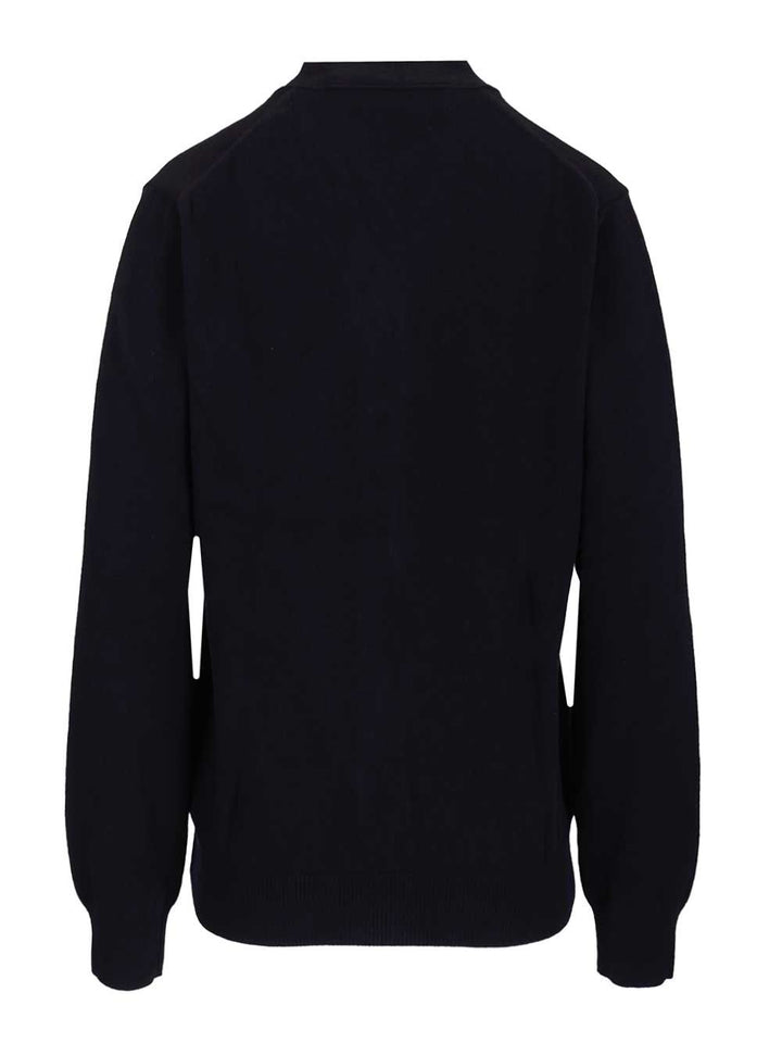 Comme Des Garcons Play Wool Cardigan Knitwear - Blu | 293cc90376e30c3b117bd99de142cfbbe8d99b20