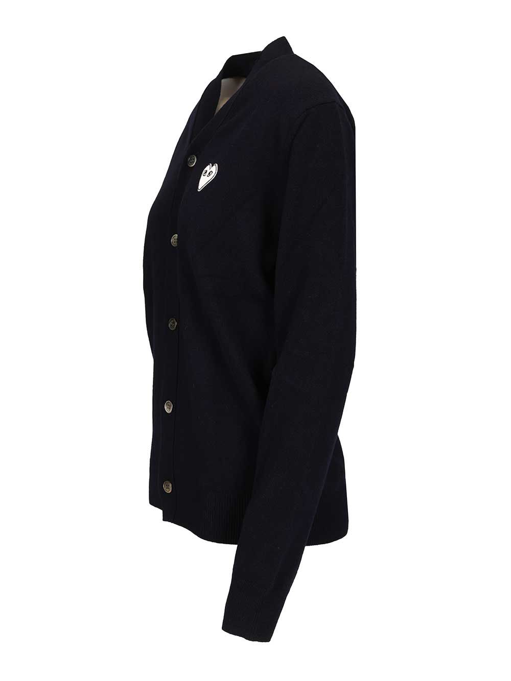 Comme Des Garcons Play Wool Cardigan Knitwear - Blu | 34ea36a6c9f234b0b2ed7c1231aa0f2124db6360