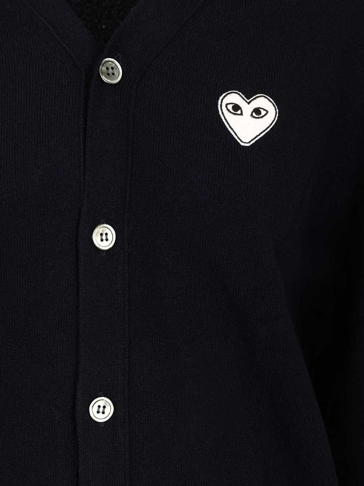 Comme Des Garcons Play Wool Cardigan Knitwear - Blu | bd8a4ad3e8a476b9cdff47427c616a70c0e5cbc2