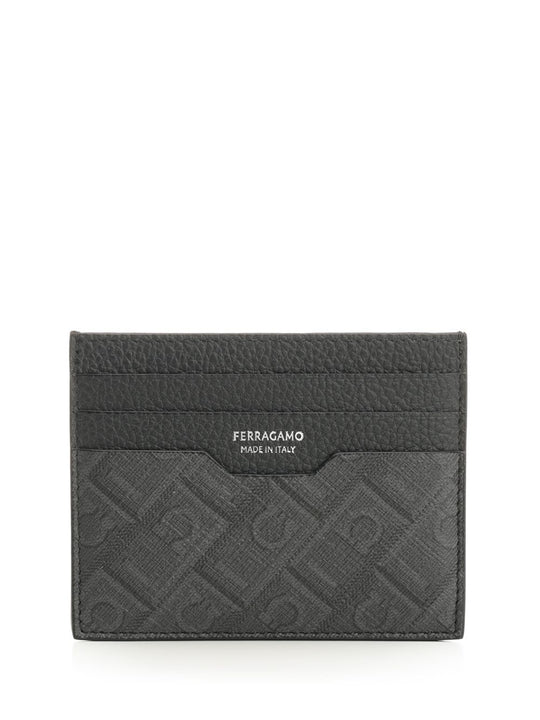 Monogram Card Holder Wallets Grey