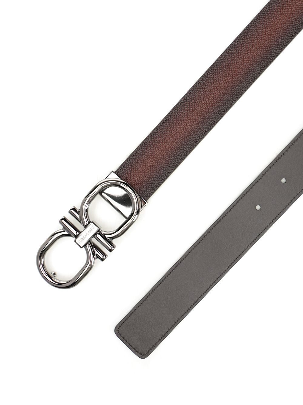 Ferragamo Double Adjus Belt Cinture - Marrone | 031e78aa5b6223dee79962ab72990eb639d37fa4