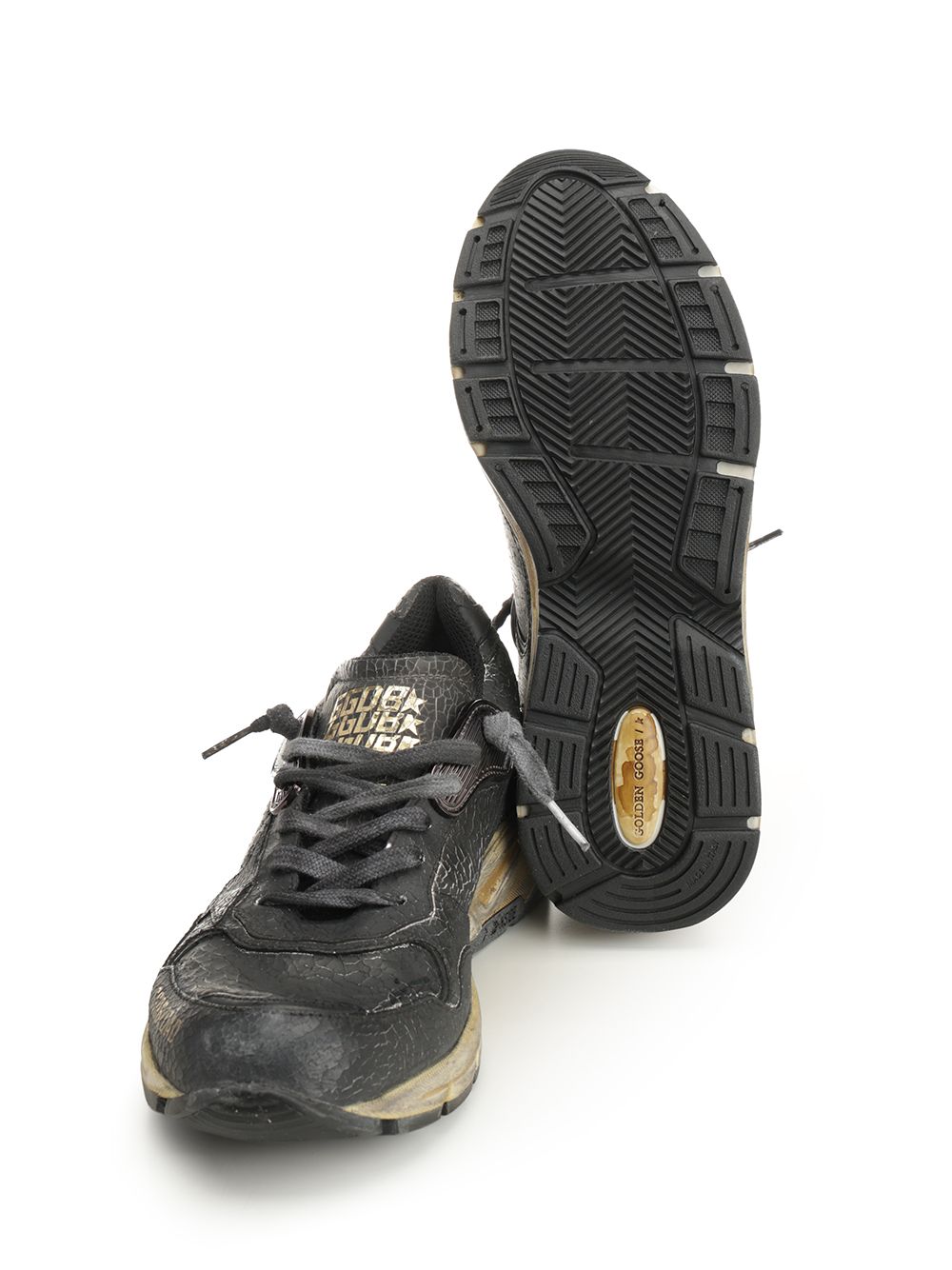 Golden Goose Deluxe Brand Running Dad Crack Leather And Naplak Upper Crack Leather Tongue Toe Heel And Star Sneakers - Nero | f1f58552ab220c53dec53526534ccede22f63869