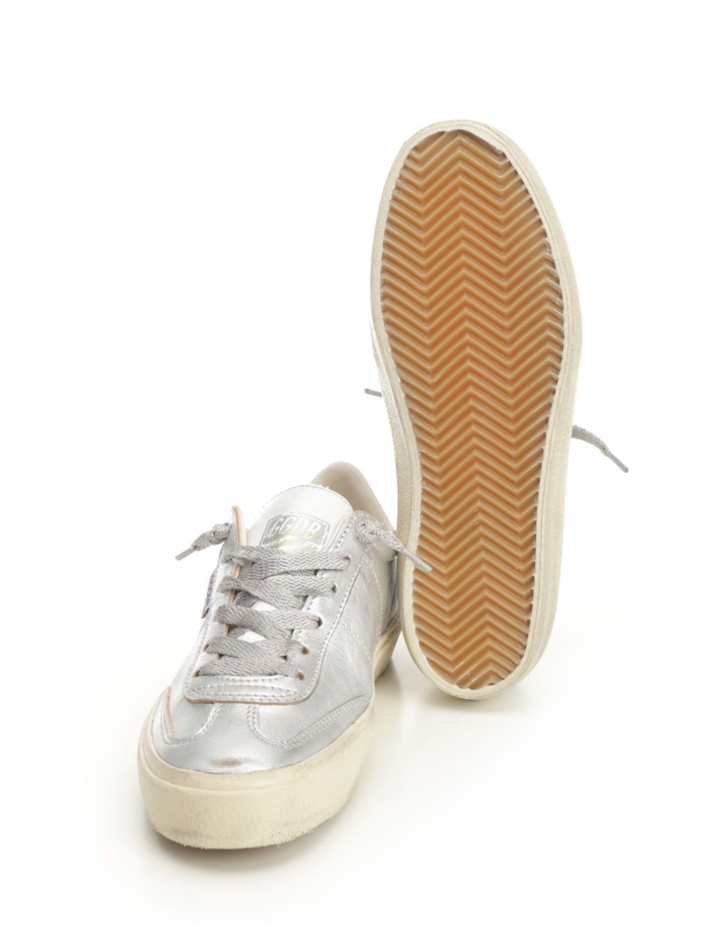 Golden Goose Deluxe Brand Soul-Star Laminated Upper Toe And Tongue Leather Heel Sneakers - Silver | e5f7629e82ed2c6154e0eb4c020a6ed10a158063