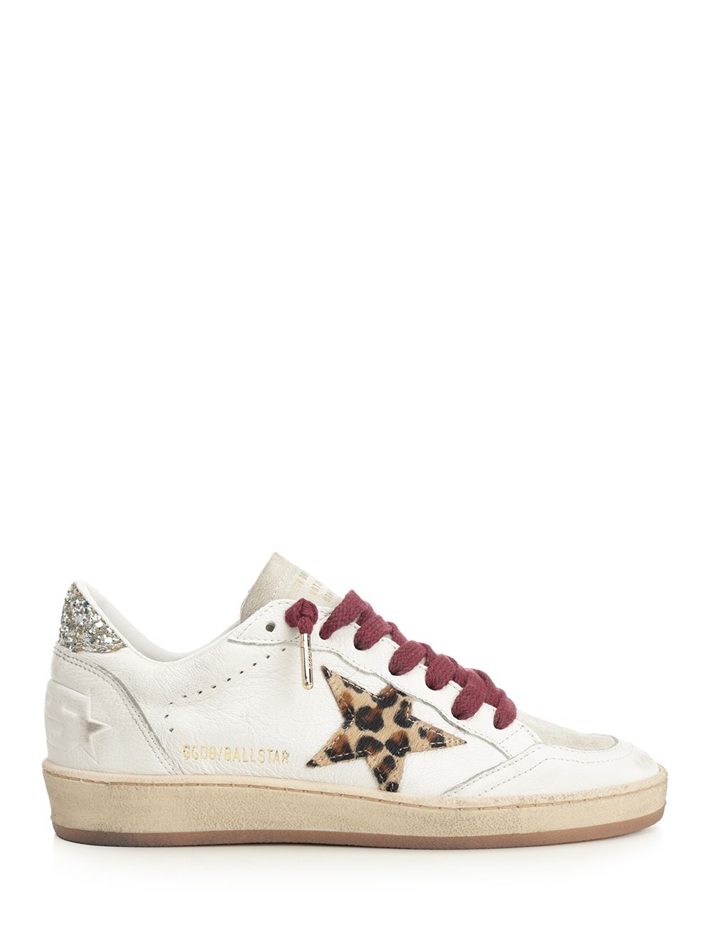 Golden Goose Deluxe Brand Ballstar Nappa Upper Toe And Spur Suede Tongue Horsy Star Glitter Heel Sneakers - Bianco | 444084e5d7bf5616c79d021d8ebe4c438b8d92d3