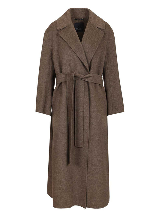 Luna Long Wool Coat Side Slits With Belt Coats Rosso