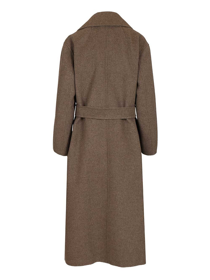 'S Max Mara Luna Long Wool Coat Side Slits With Belt Coats - Rosso | b47bf7d59213442a9ccaf9ab8fe6f04f43c3a02b