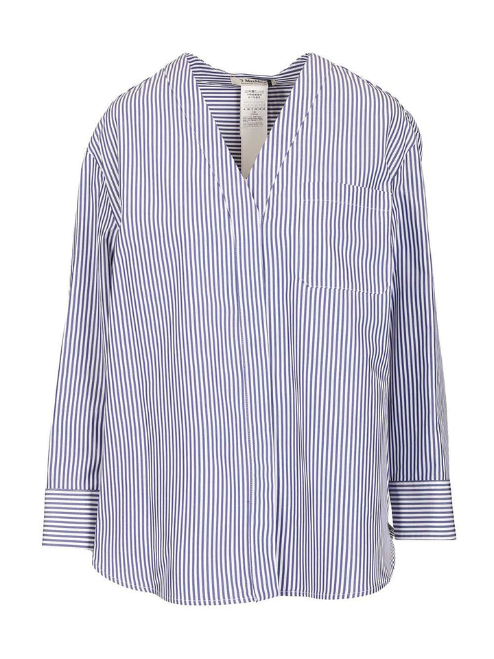 'S Max Mara Chicca V Neck Pocket Popeline Shirt Shirts - Multicolor | a9d5cf6e12a697a7400794ece190e72771604792