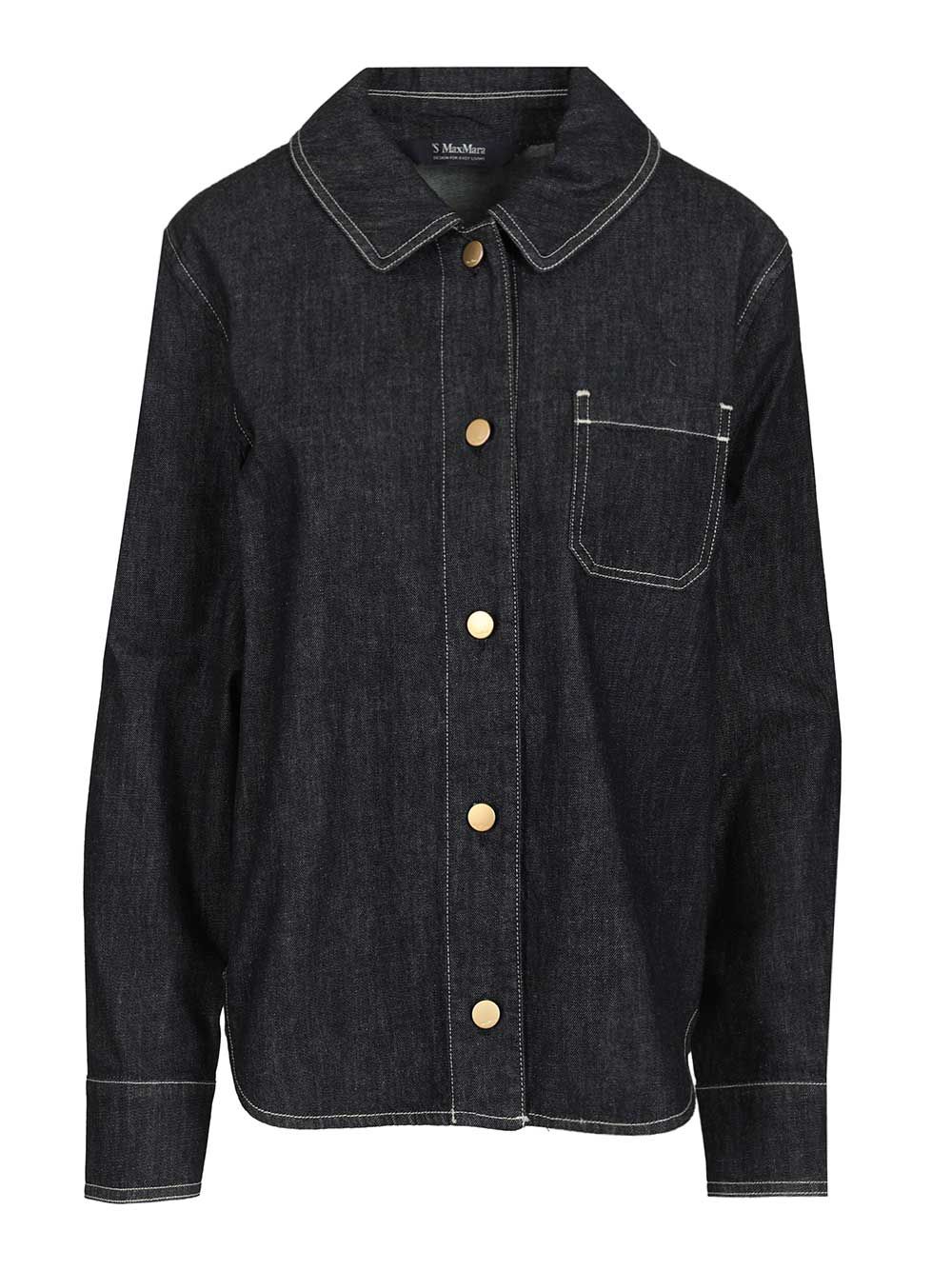 'S Max Mara Enfasi Denim Shirt With Contrast Stiching Casual - Blu | e1d8a7409e39b17738f41d31b8c88d5936db62c3