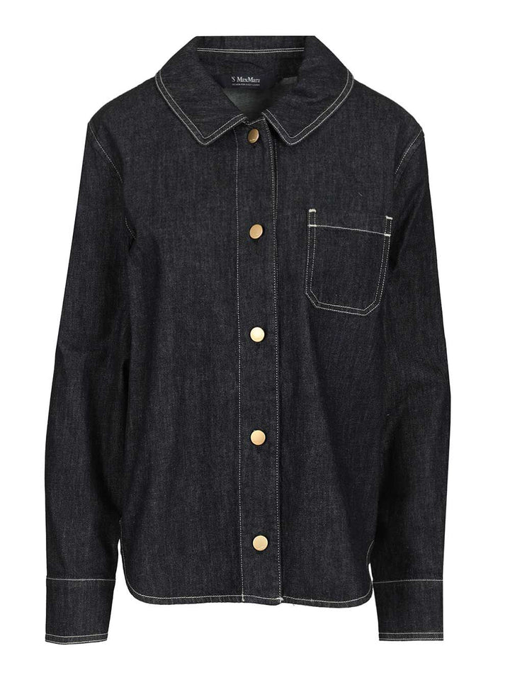 'S Max Mara Enfasi Denim Shirt With Contrast Stiching Casual - Blu | e1d8a7409e39b17738f41d31b8c88d5936db62c3