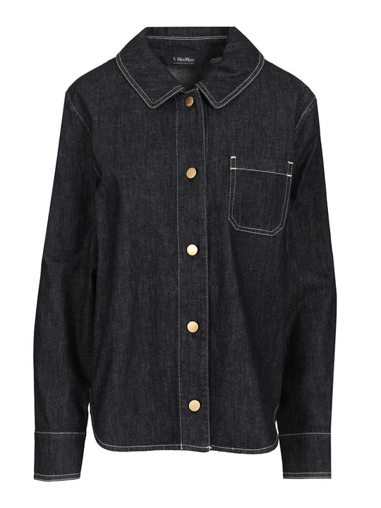 Enfasi Denim Shirt With Contrast Stiching Casual Blu