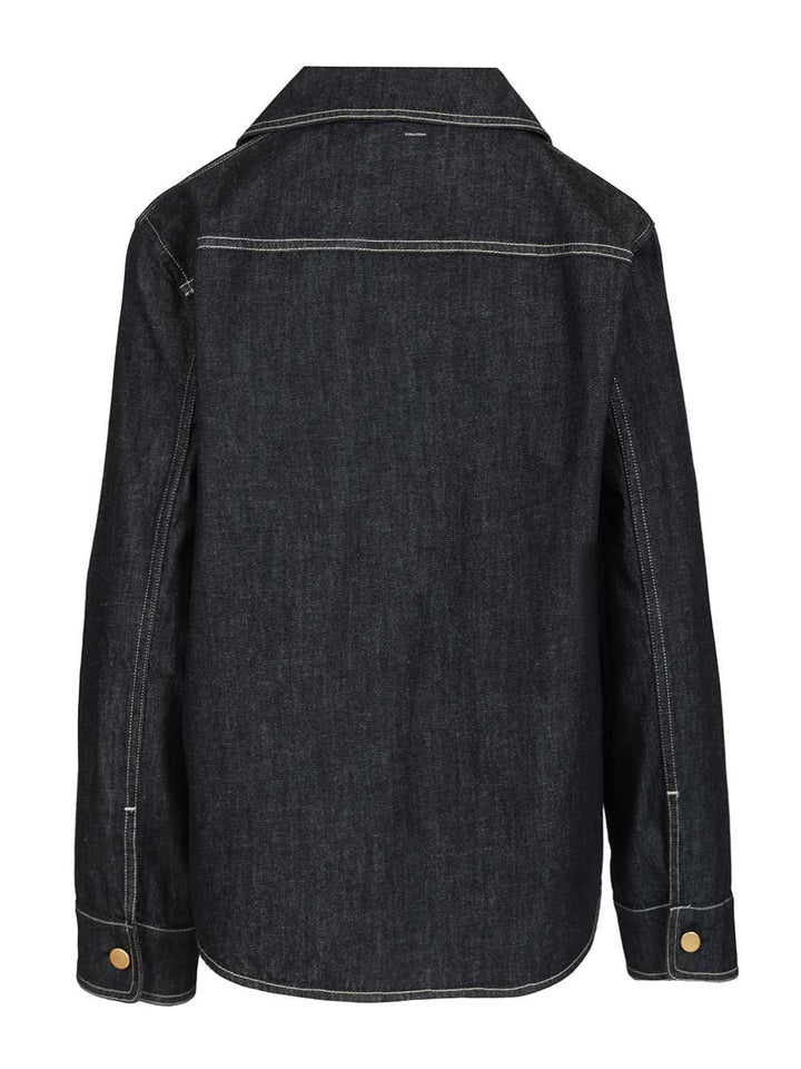 'S Max Mara Enfasi Denim Shirt With Contrast Stiching Casual - Blu | 4f1cf46fac8c884c2c8693b45586d80929d4ff54