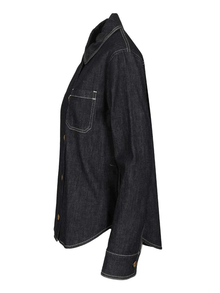 'S Max Mara Enfasi Denim Shirt With Contrast Stiching Casual - Blu | c1c93fe71245248b845f93ddc1d3e997c4997328