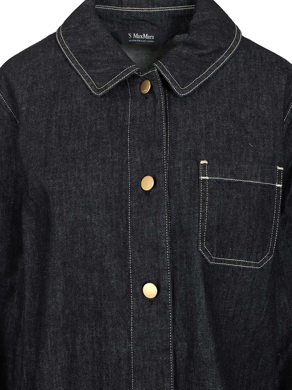 'S Max Mara Enfasi Denim Shirt With Contrast Stiching Casual - Blu | bc9dd4f5ea1714af4aed4e9eb85633c8305da579