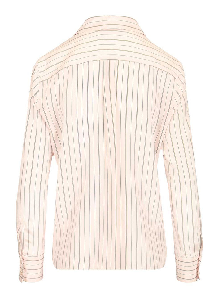 Max Mara Studio Mstflirt Silk Striped Shirt Shirts - Rose | d6113ae61c17aa2ea756dc7167538854be76d7b4