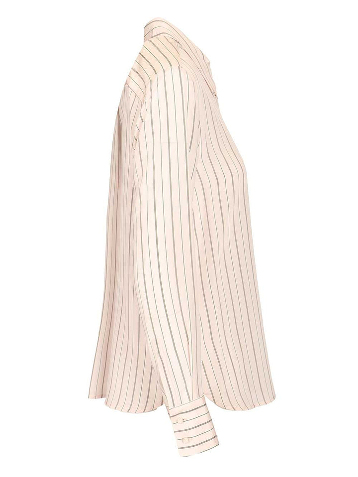 Max Mara Studio Mstflirt Silk Striped Shirt Shirts - Rose | 2d9987816a097a271456dedc2d91e0d1130fd6c8