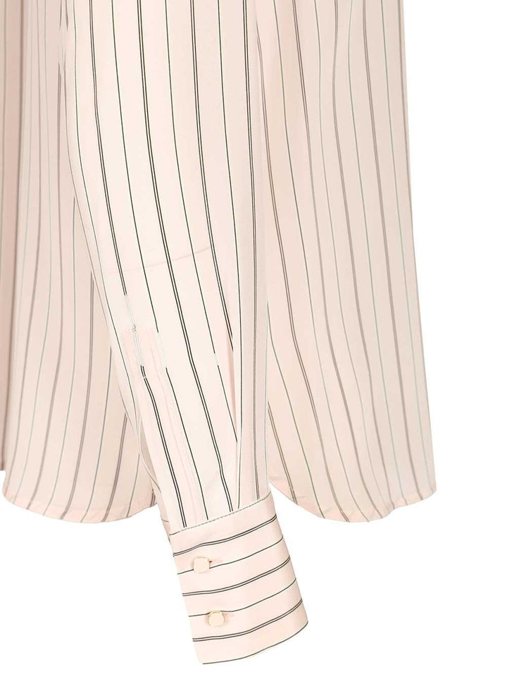 Max Mara Studio Mstflirt Silk Striped Shirt Shirts - Rose | b687d6c88d20460d07123b43f55c1424a746791b