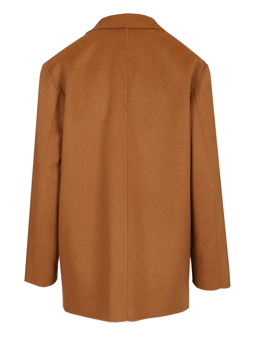 Max Mara Studio Caban In Wool And Silk Coats - Marrone | 9244bae54ce41cc48e5f652ee3201317234e0faa
