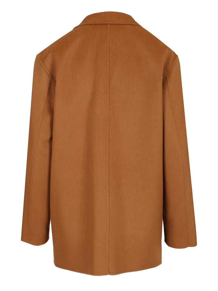 Max Mara Studio Caban In Wool And Silk Coats - Marrone | 9244bae54ce41cc48e5f652ee3201317234e0faa