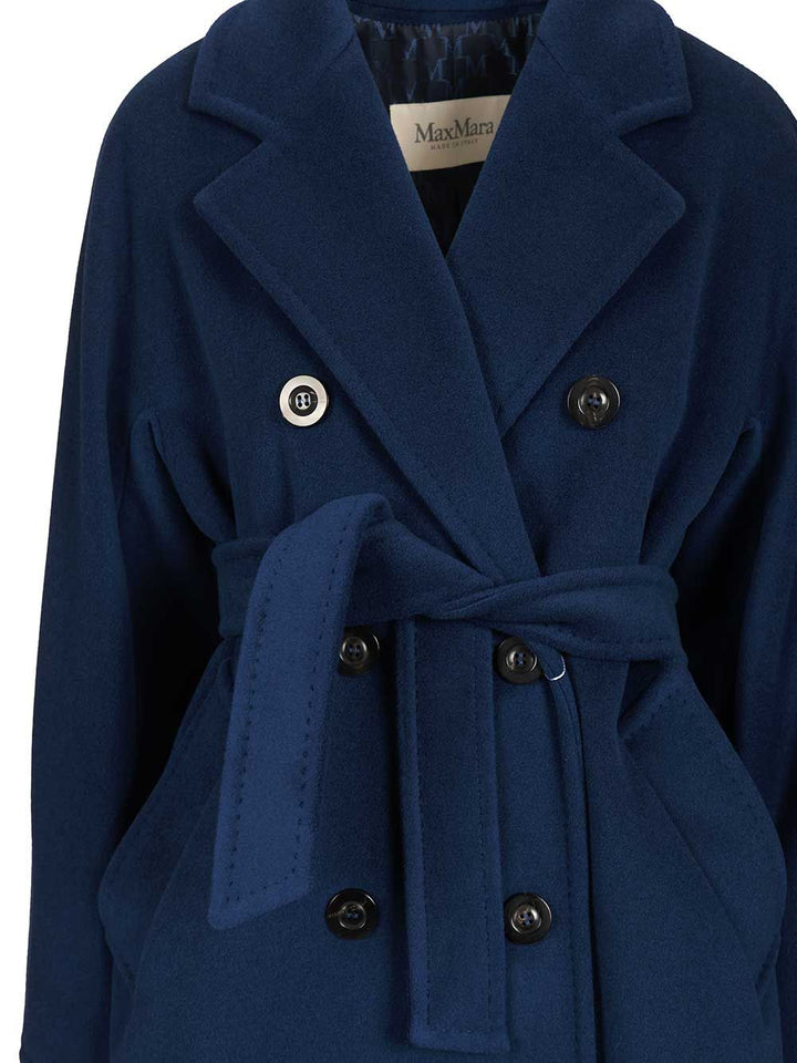 Max Mara Madame Wool Cashmere Double Breasted Coat Coats - Blu | dbf2b2f190bf249b272070570642718e9433da41