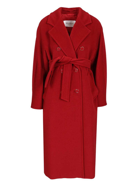 Manna Wool Cashmere Double Breasted Coat Coats Rosso