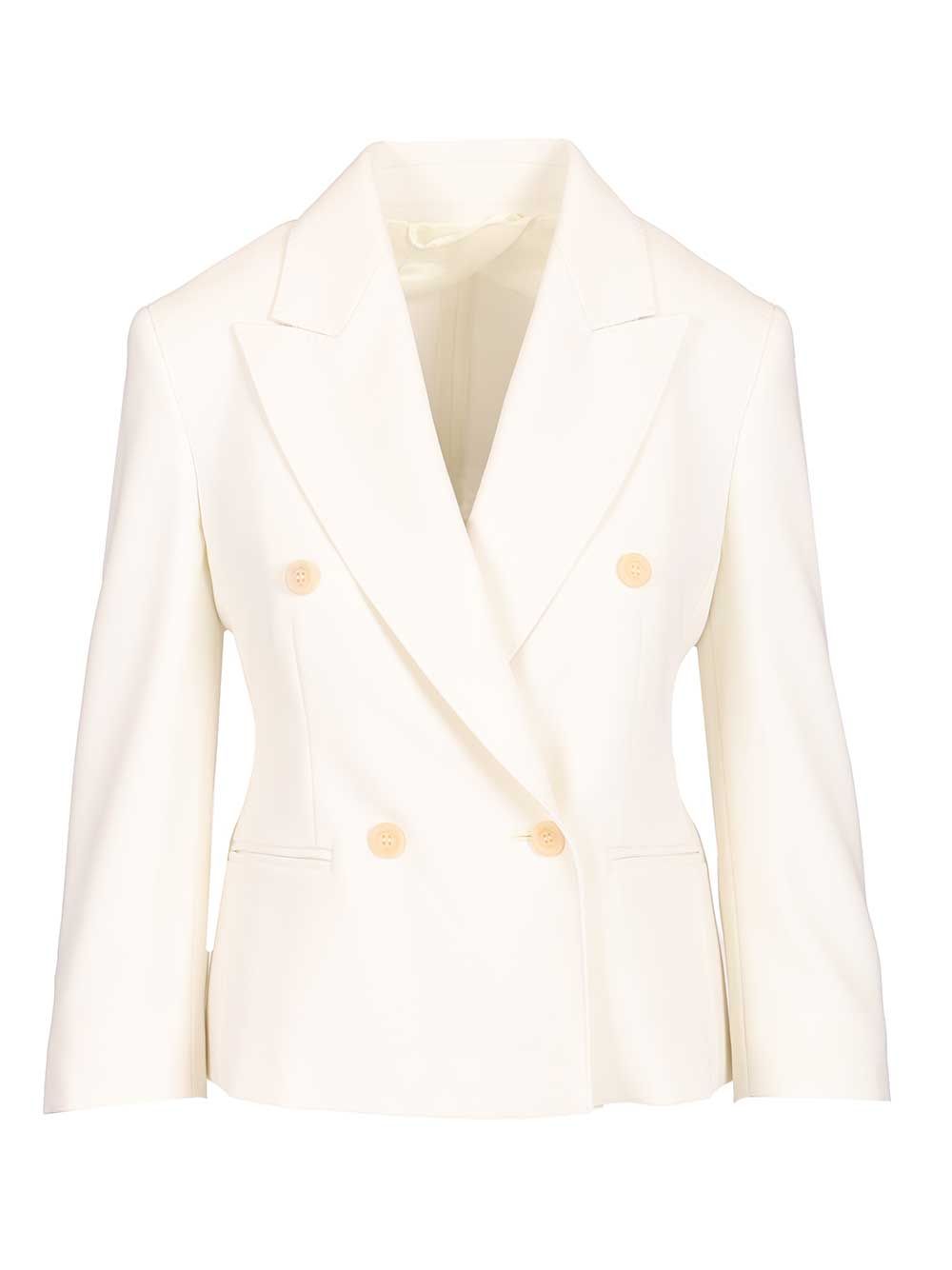Max Mara Wool Canvas Crop Blazer Giacche - Bianco | d76a4a0c8c7cdfca3900a585c1bfc3239eaccf00