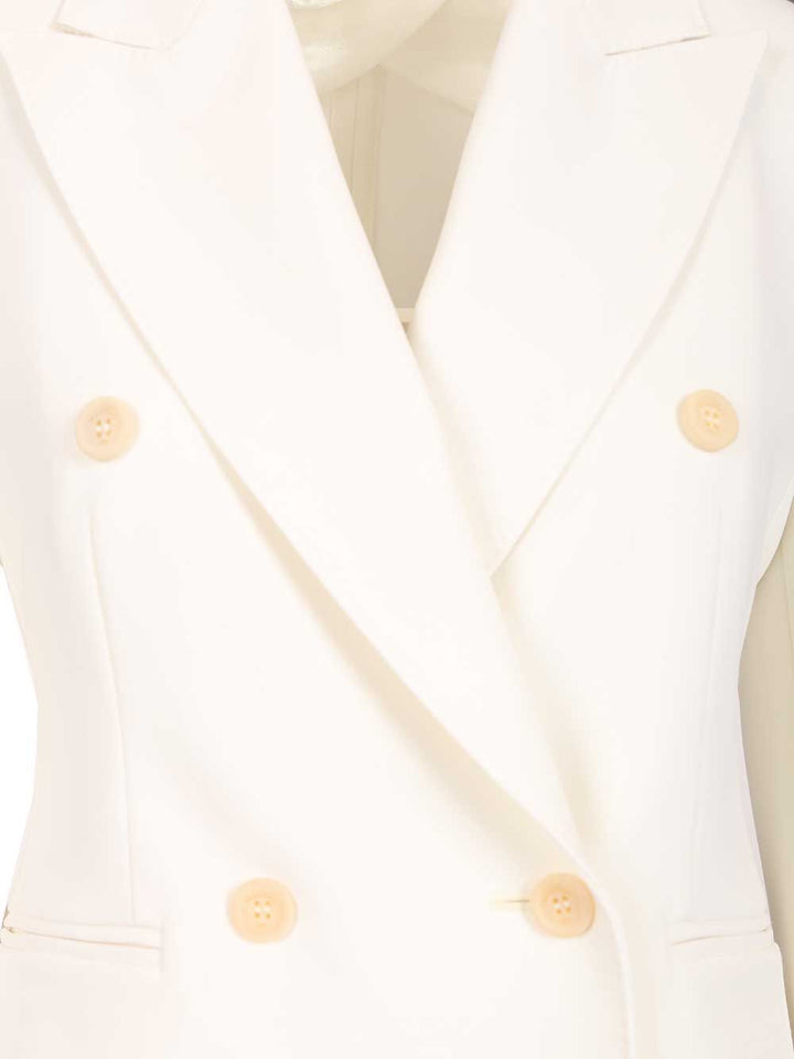 Max Mara Wool Canvas Crop Blazer Giacche - Bianco | fd8674824a43f413783eda4f943a79235053e5bf
