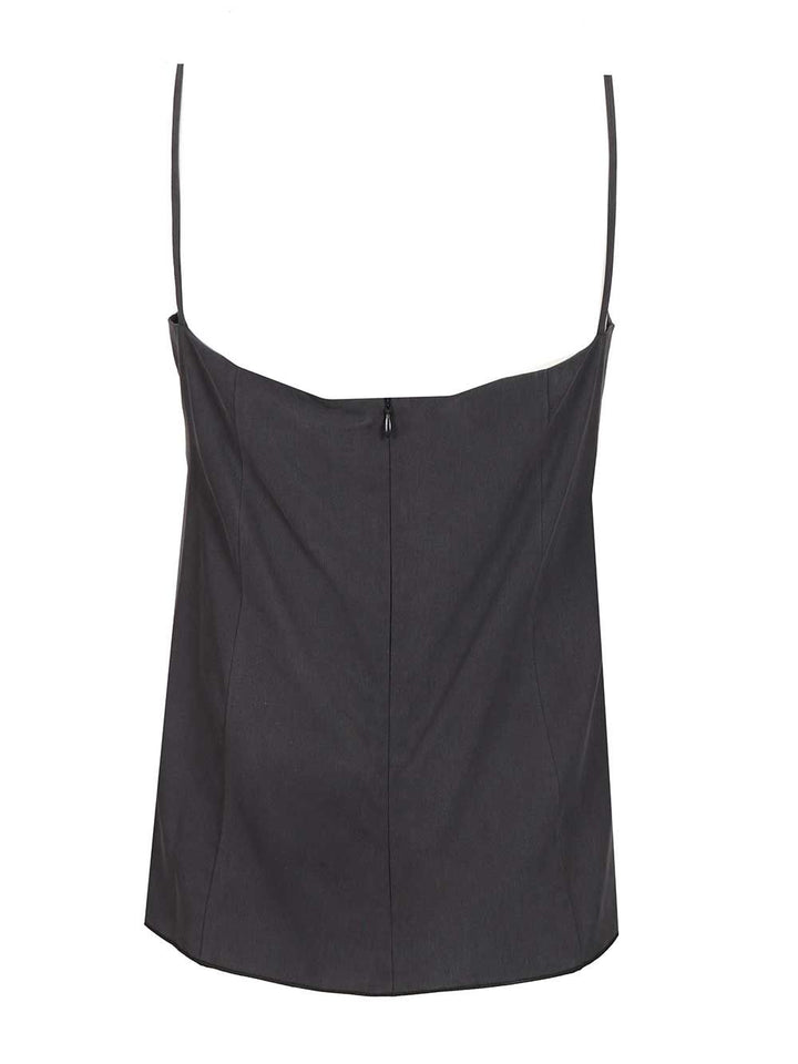 Max Mara Unghia Washed Silk Spaghetti Strap Top Top - Blu | 1c91c3e70b64e37023591c27772ece0c7937836d