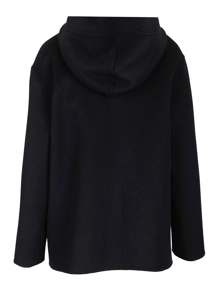 Max Mara Studio Wool, Cashmere And Silk Hooded Coat Coats - Blu | 2b2226c367d49fa30cde2ff76882f1116e926c4d