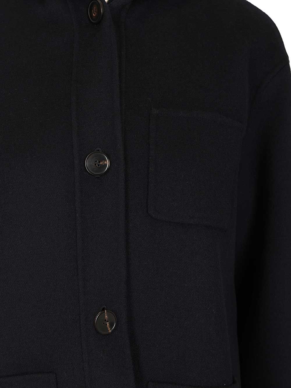 Max Mara Studio Wool, Cashmere And Silk Hooded Coat Coats - Blu | e1058c955d71e3a4eff6ca7458d44476bb363d12