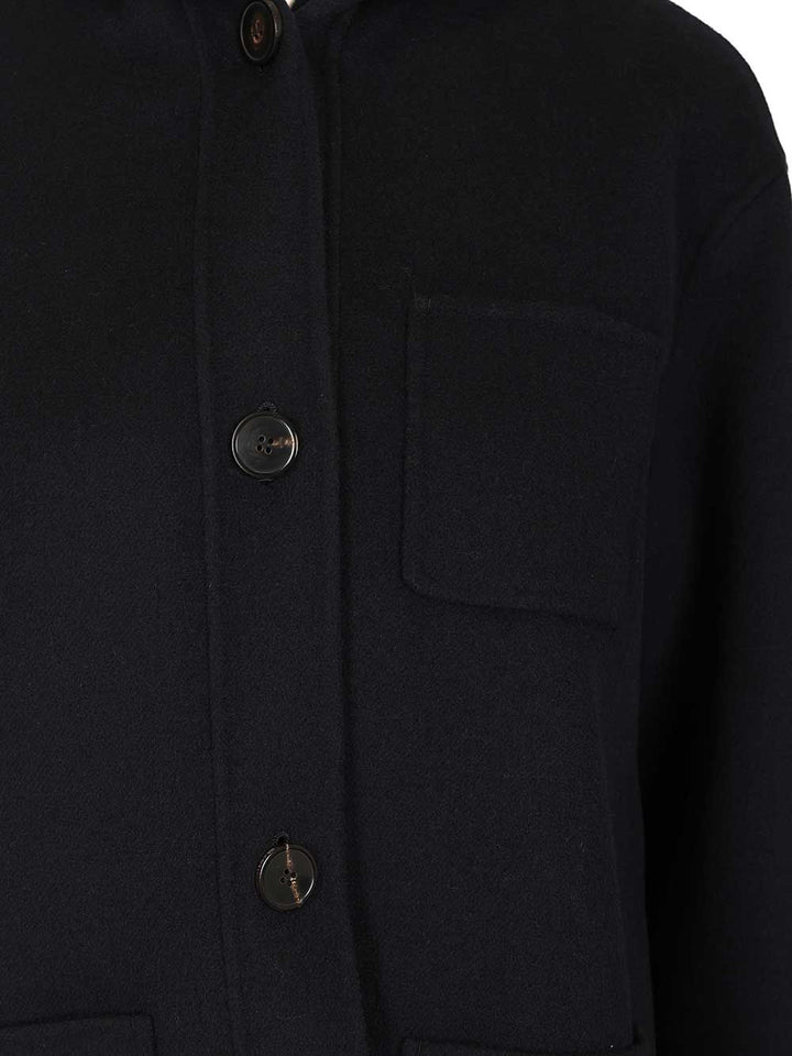 Max Mara Studio Wool, Cashmere And Silk Hooded Coat Coats - Blu | e1058c955d71e3a4eff6ca7458d44476bb363d12