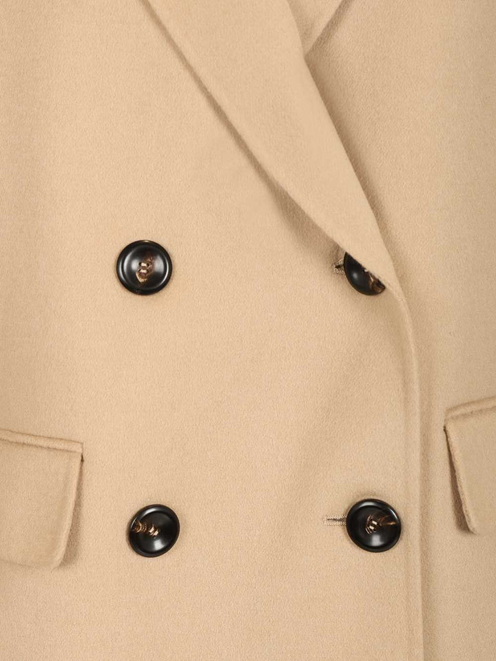 Max Mara Studio Caban In Wool And Silk Coats - Beige | 1cf1c77f6cefb651218d75764467326d2eafe42b