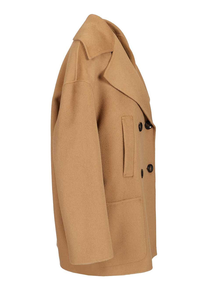 Max Mara Studio Double-Breasted Wool And Cashmere Jacket Coats - Beige | efc1161e4e37ccb62fa4002d75c1ff710f18f57a