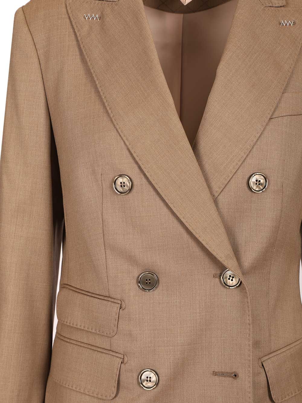 Max Mara Cupola Double Breasted Tailoring Blazer Giacche - Marrone | 41af7c9c73d6a8f0db11ddbf9f041f70474f500c