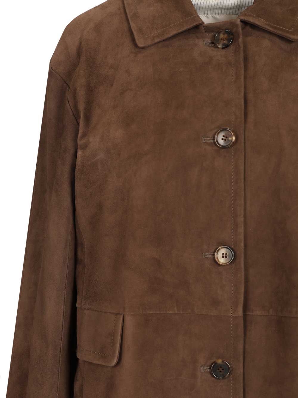 'S Max Mara Suede Jacket Giacche - Marrone | 4f3cbdb86307a09ac547fbd95035570cf3db3b7d