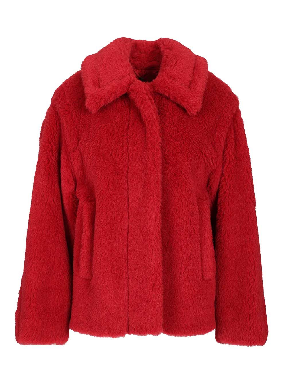 Max Mara Alpaca And Wool Teddy Crop Coat Coats - Rosso | dd6ad3251859c40132cd9d2bf36a22d9b88486e5