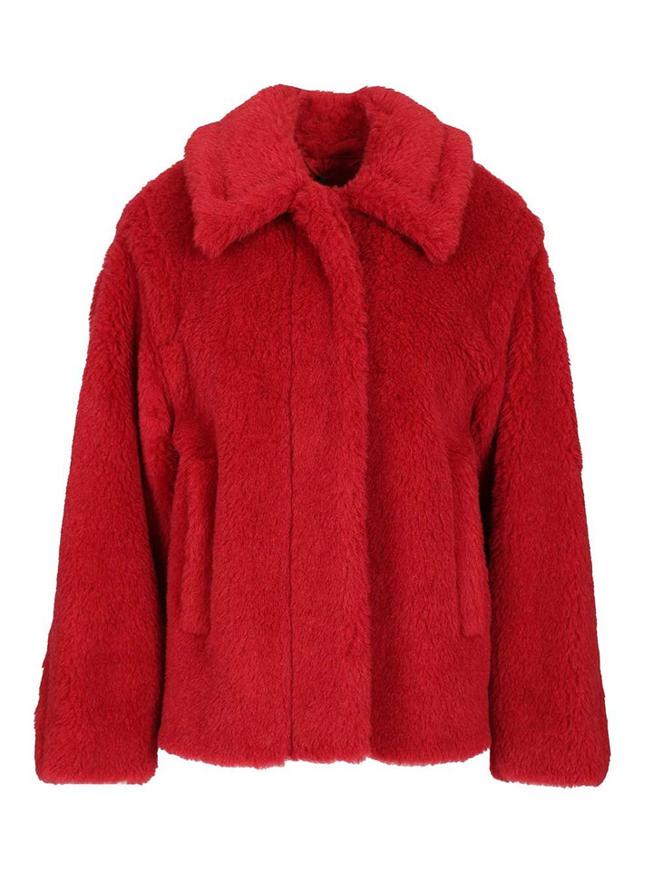 Max Mara Alpaca And Wool Teddy Crop Coat Coats - Rosso | dd6ad3251859c40132cd9d2bf36a22d9b88486e5
