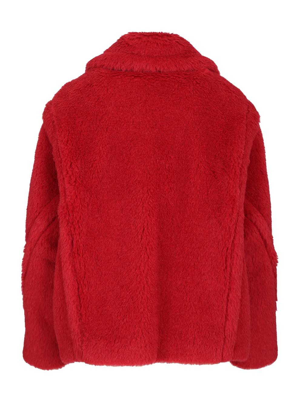 Max Mara Alpaca And Wool Teddy Crop Coat Coats - Rosso | c704ec6b7215e0d992e4fac5c2b848cf127210e3
