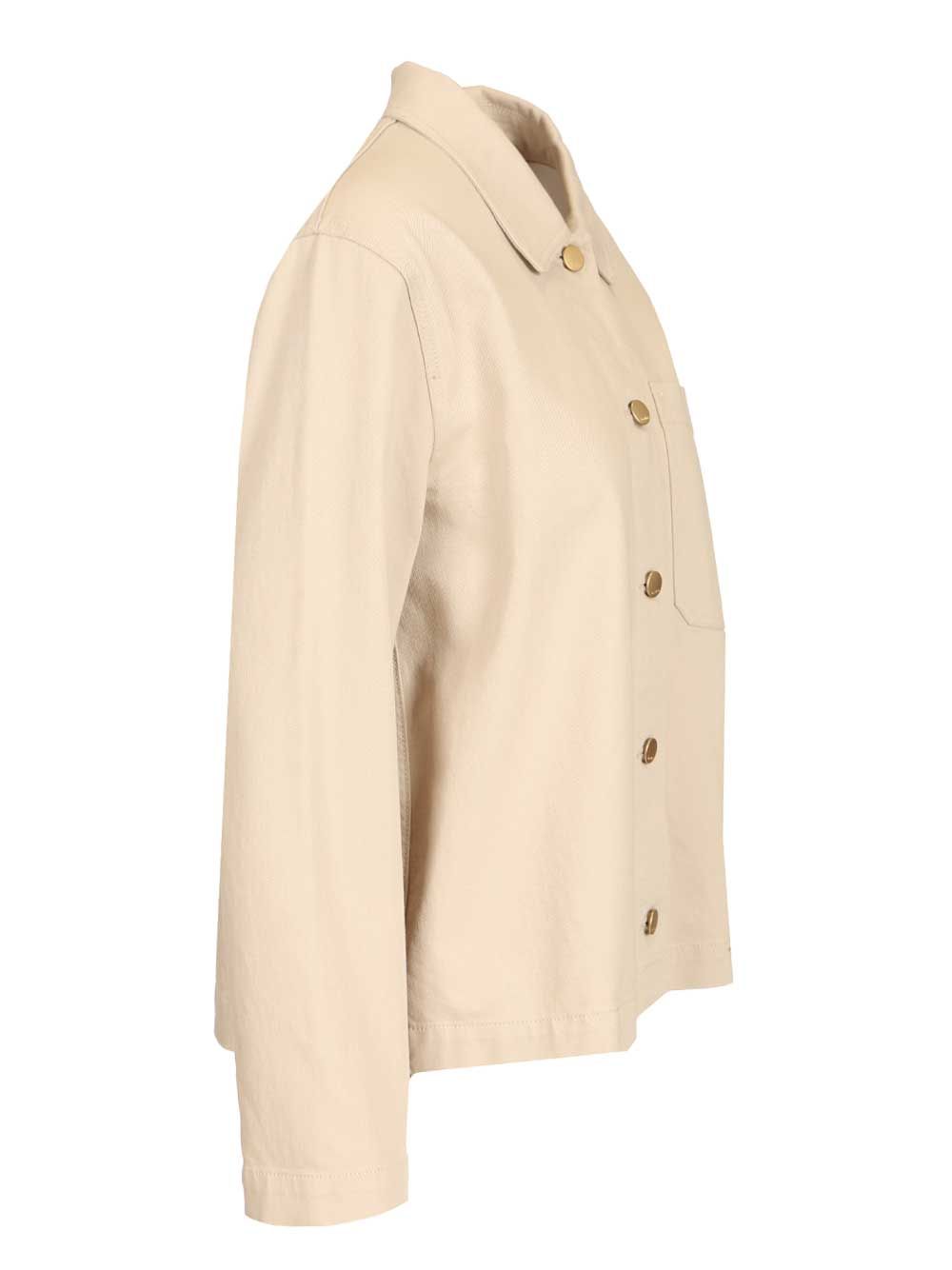 'S Max Mara Fascino Cotton Canvas Shirt Casual - Beige | a180ef5f156a52dd6aea9ba314e126a85b8d160d