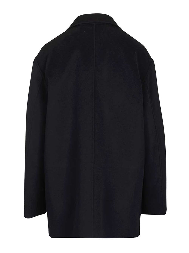 Max Mara Studio Caban In Wool And Silk Coats - Blu | 8427dde23372ab4a29f48ae2671ab925e4624070