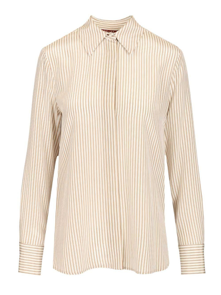 Max Mara Studio Crêpe De Chine Shirt Shirts - Beige | 85c97354940bab9de036ac2227056946508d0b16