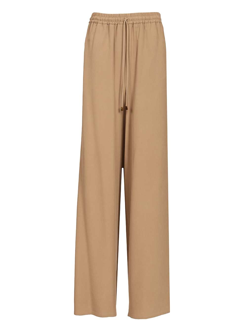 Max Mara Genero Washed Silk Drawstrings Pant Trousers - Marrone | 14aaf163f101951a3662f89b1a4d9bfd8f541c5a
