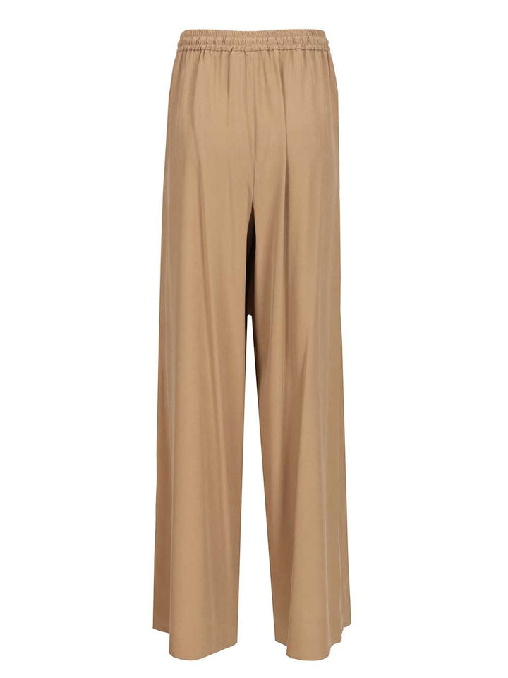 Max Mara Genero Washed Silk Drawstrings Pant Trousers - Marrone | 126e8e577692e2d7acc9eb997d335b100f05d06b