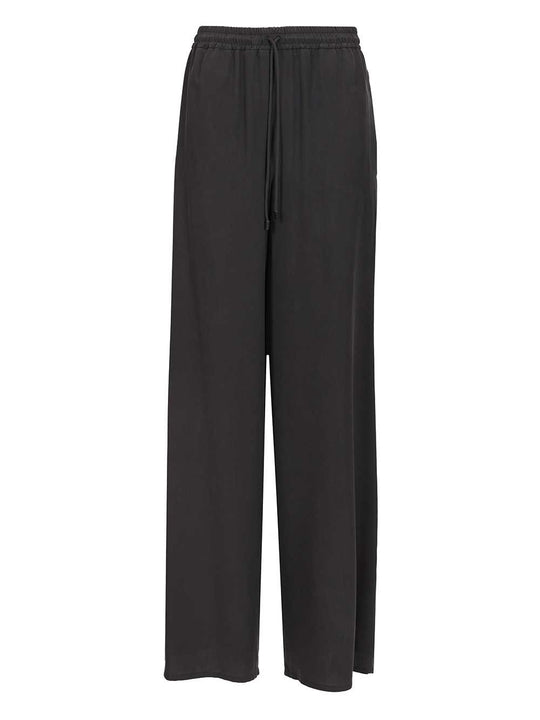 Genero Washed Silk Drawstrings Pant Trousers Blu