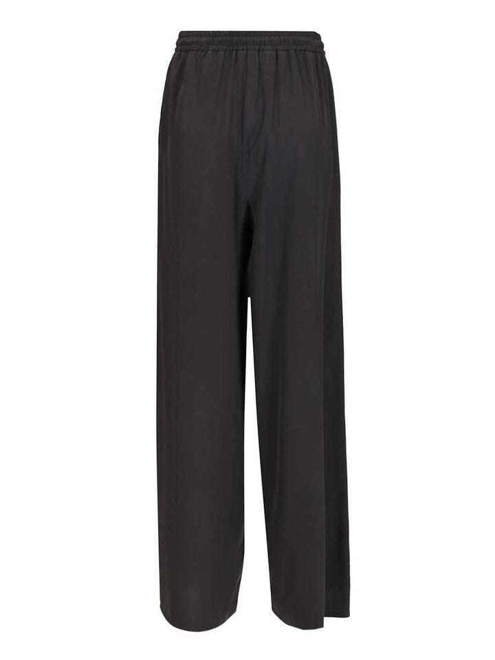 Max Mara Genero Washed Silk Drawstrings Pant Trousers - Blu | 606b0df12dbdc6401d0bbacd7fe00c56d6795358