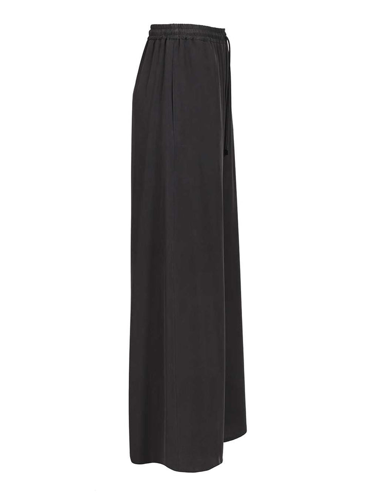 Max Mara Genero Washed Silk Drawstrings Pant Trousers - Blu | 1bacee724f3e667b3b8a6fee31270b6268615107