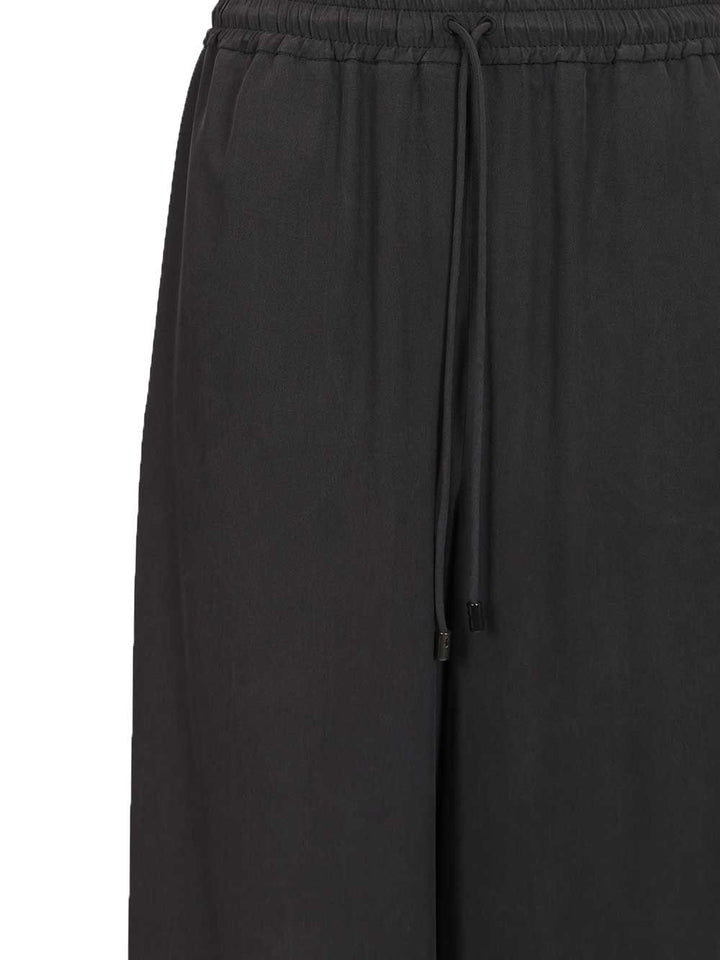 Max Mara Genero Washed Silk Drawstrings Pant Trousers - Blu | 37c47b8fe7b8ae627b15674d78746d25826be165