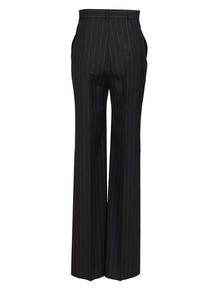 Max Mara Studio Pinstriped Wool Trousers - Blu | b0ce0161bfd6d40e1e7f67caf1f5b3d471795161