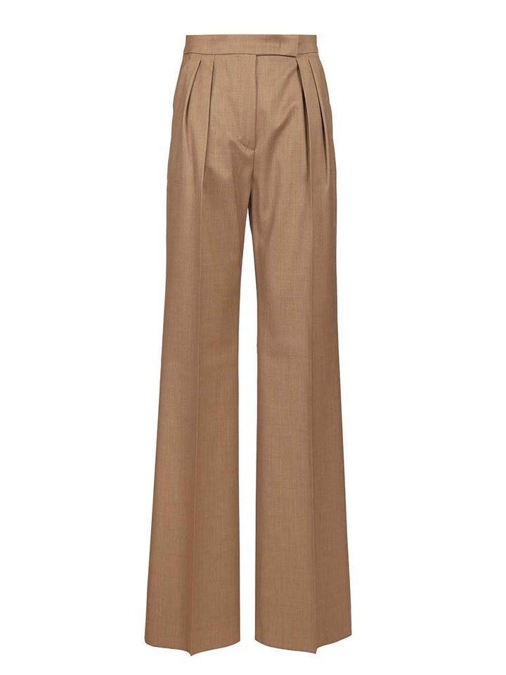 Max Mara Zimino Double Pleats Wool Pants Trousers - Marrone | a4d893c2ff46bfbc048a9eef86261c2d5f57190d