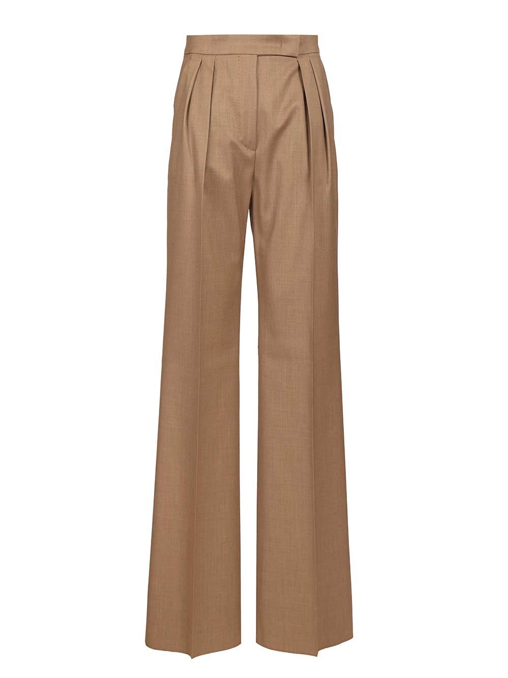 Max Mara Wool Twill Trousers - Marrone | a4d893c2ff46bfbc048a9eef86261c2d5f57190d