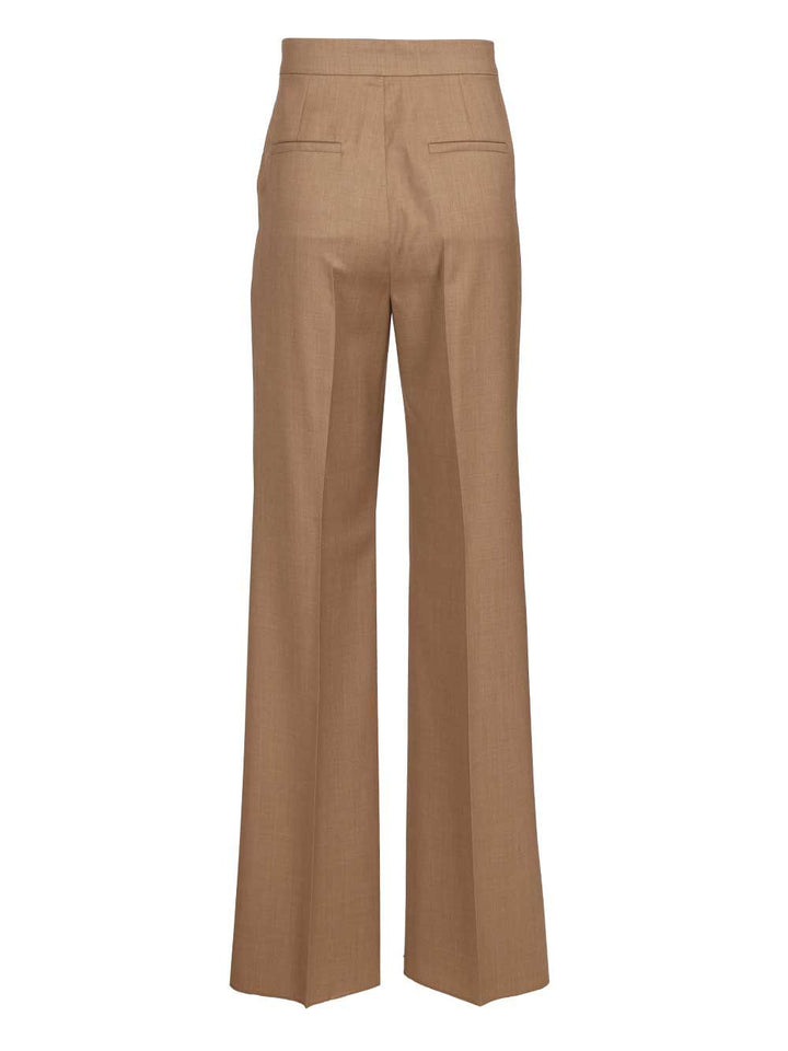 Max Mara Zimino Double Pleats Wool Pants Trousers - Marrone | b59716523feaada43230f9204ee327a515ee5c84